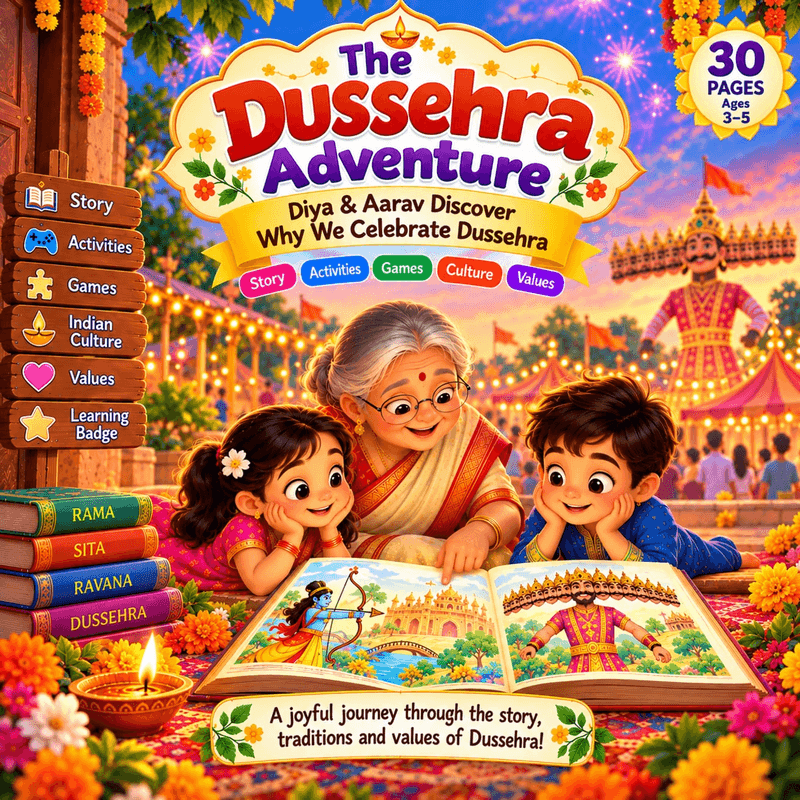 Dussehra worksheets for kids — printable Dussehra activity pack, page 1